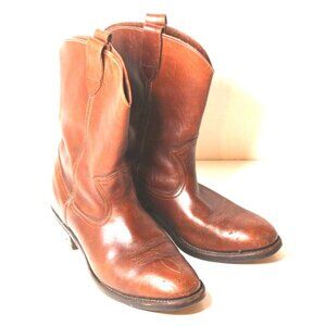 Vtg Western Cowboy Hy-Test Safety Boots Leather TufGum Unisex SZ M 8/ W 9.5